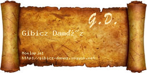 Gibicz Damáz névjegykártya
